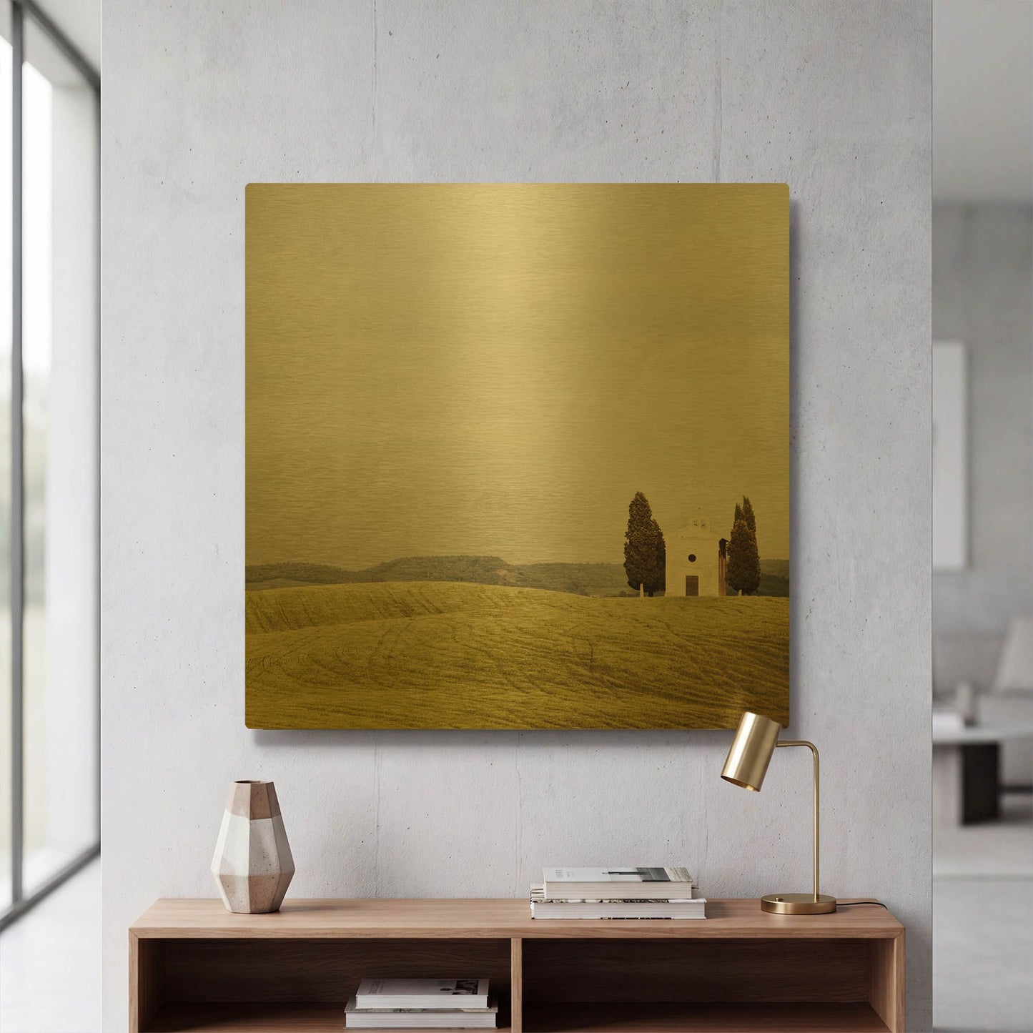 'S1189D - Pastoralia' By Irene Suchocki Gold Metal Wall Art