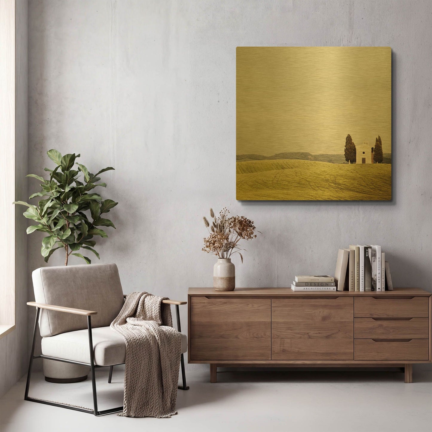 'S1189D - Pastoralia' By Irene Suchocki Gold Metal Wall Art