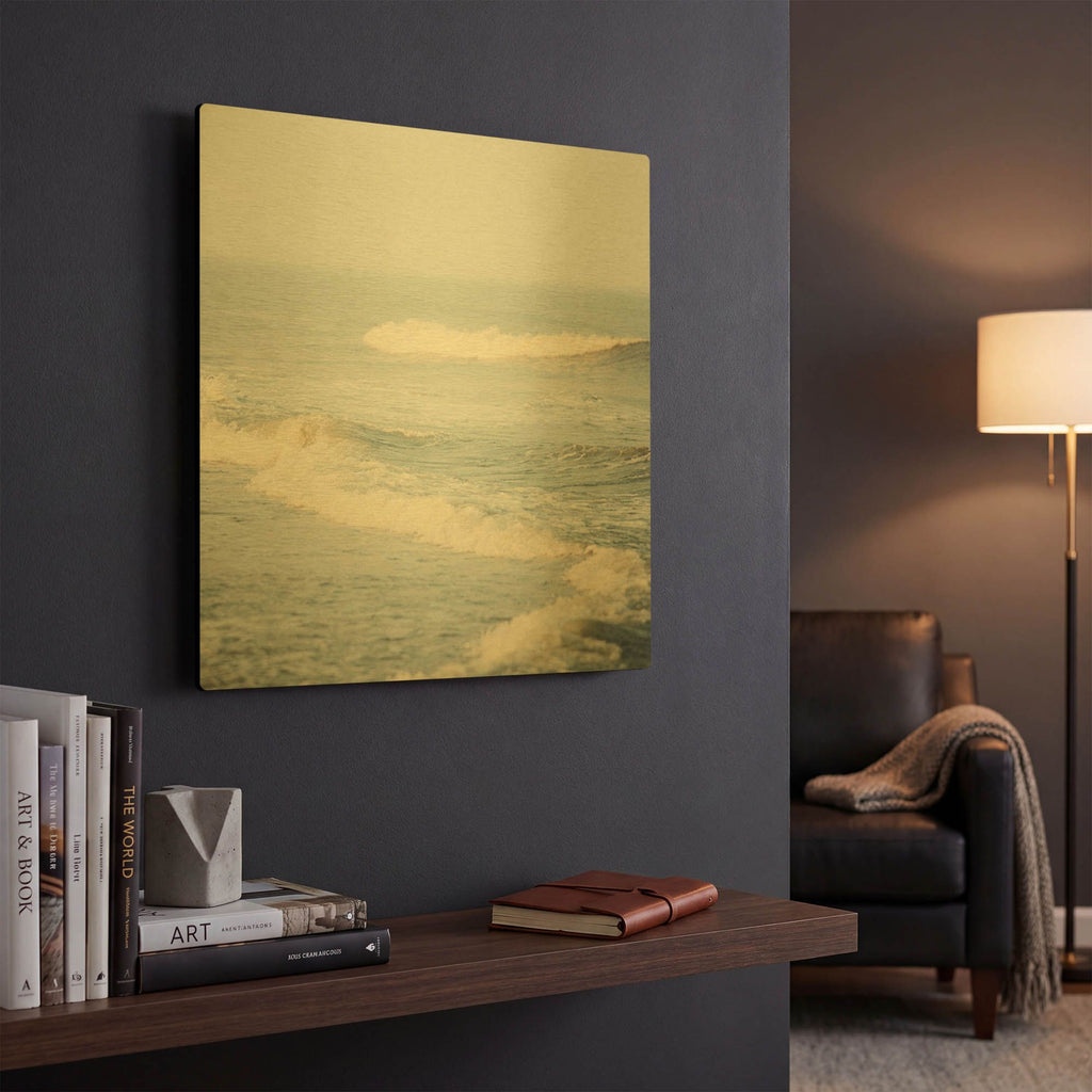 'S1190D - The Sound of Waves' By Irene Suchocki Gold Metal Wall Art