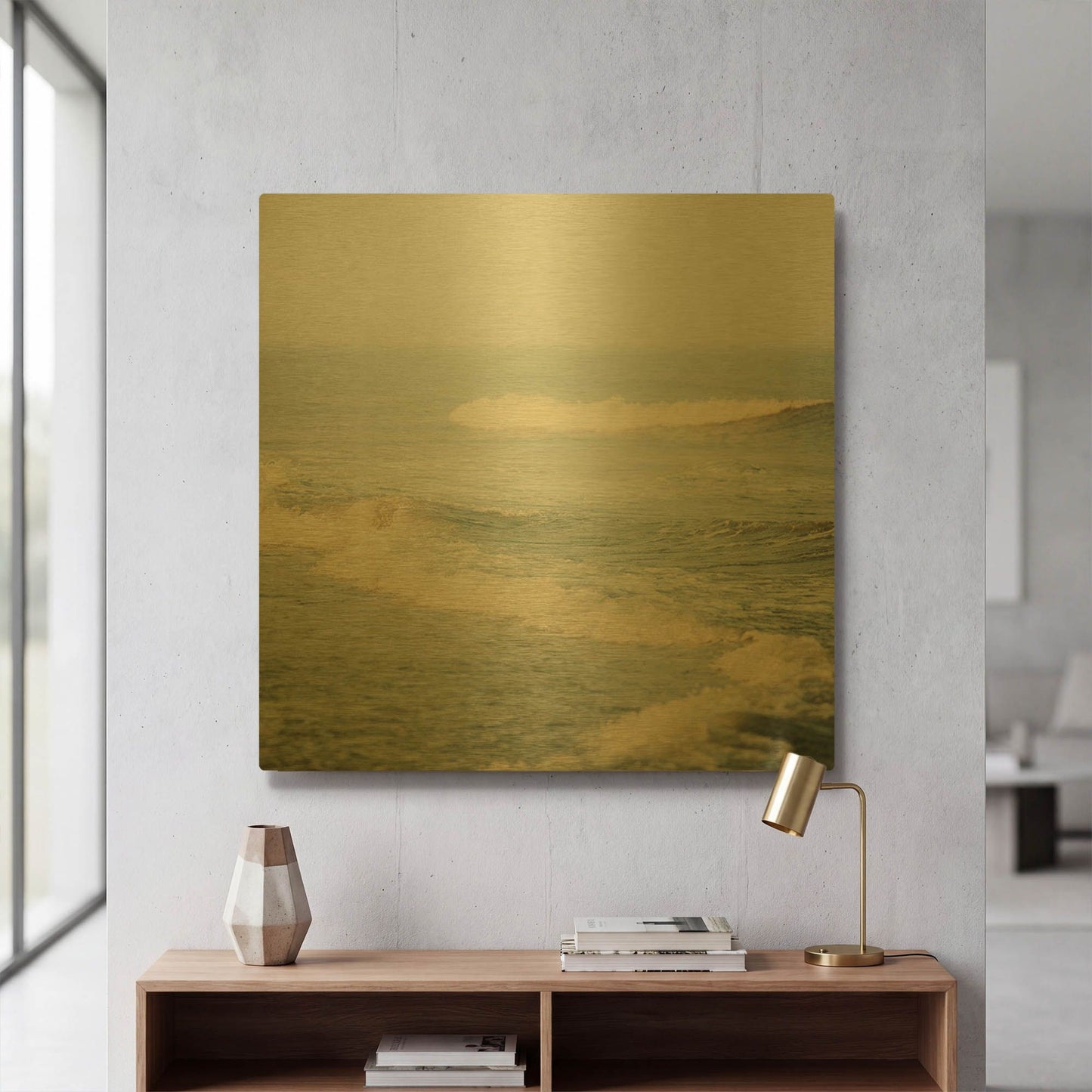'S1190D - The Sound of Waves' By Irene Suchocki Gold Metal Wall Art