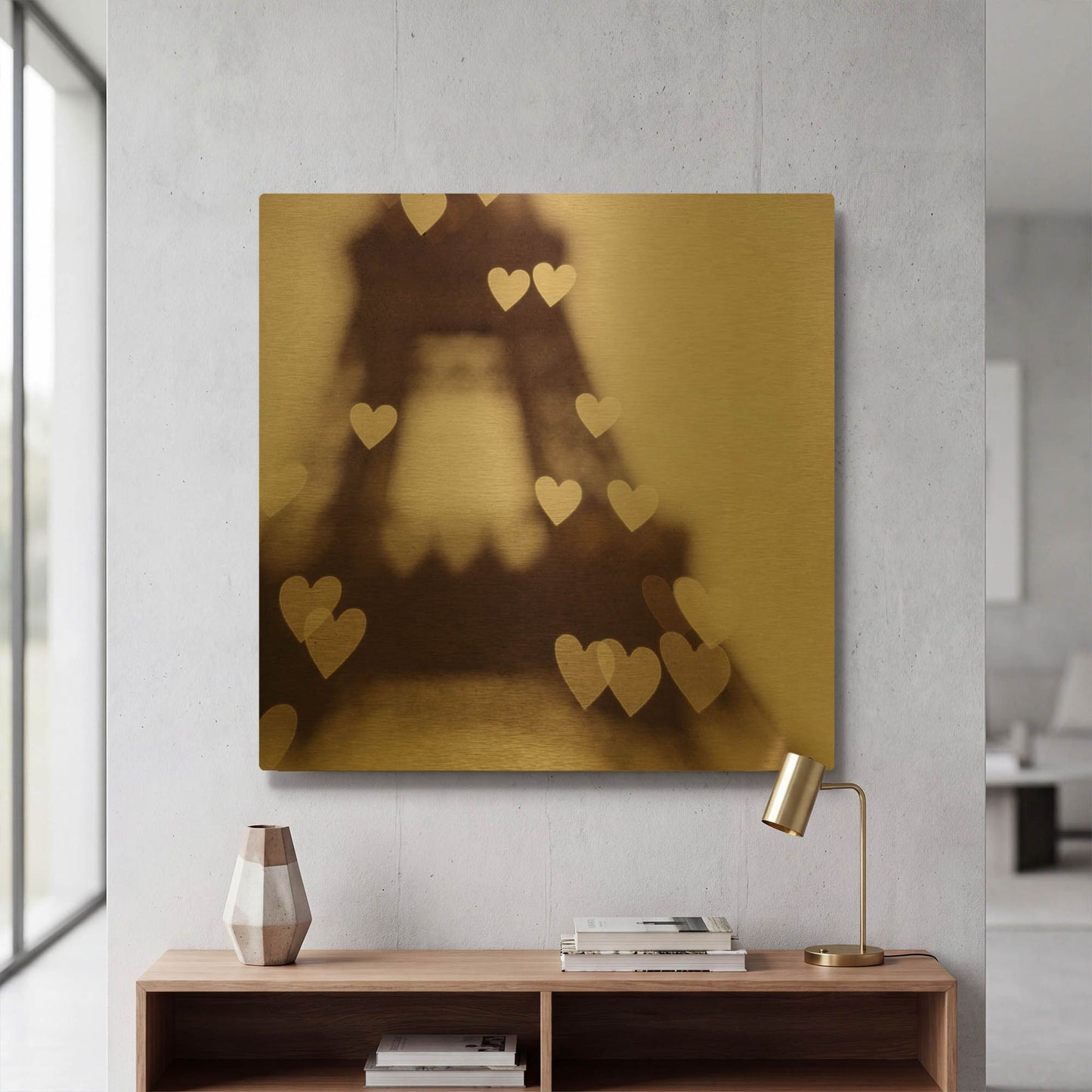 'S1242D - City of Love' By Irene Suchocki Gold Metal Wall Art