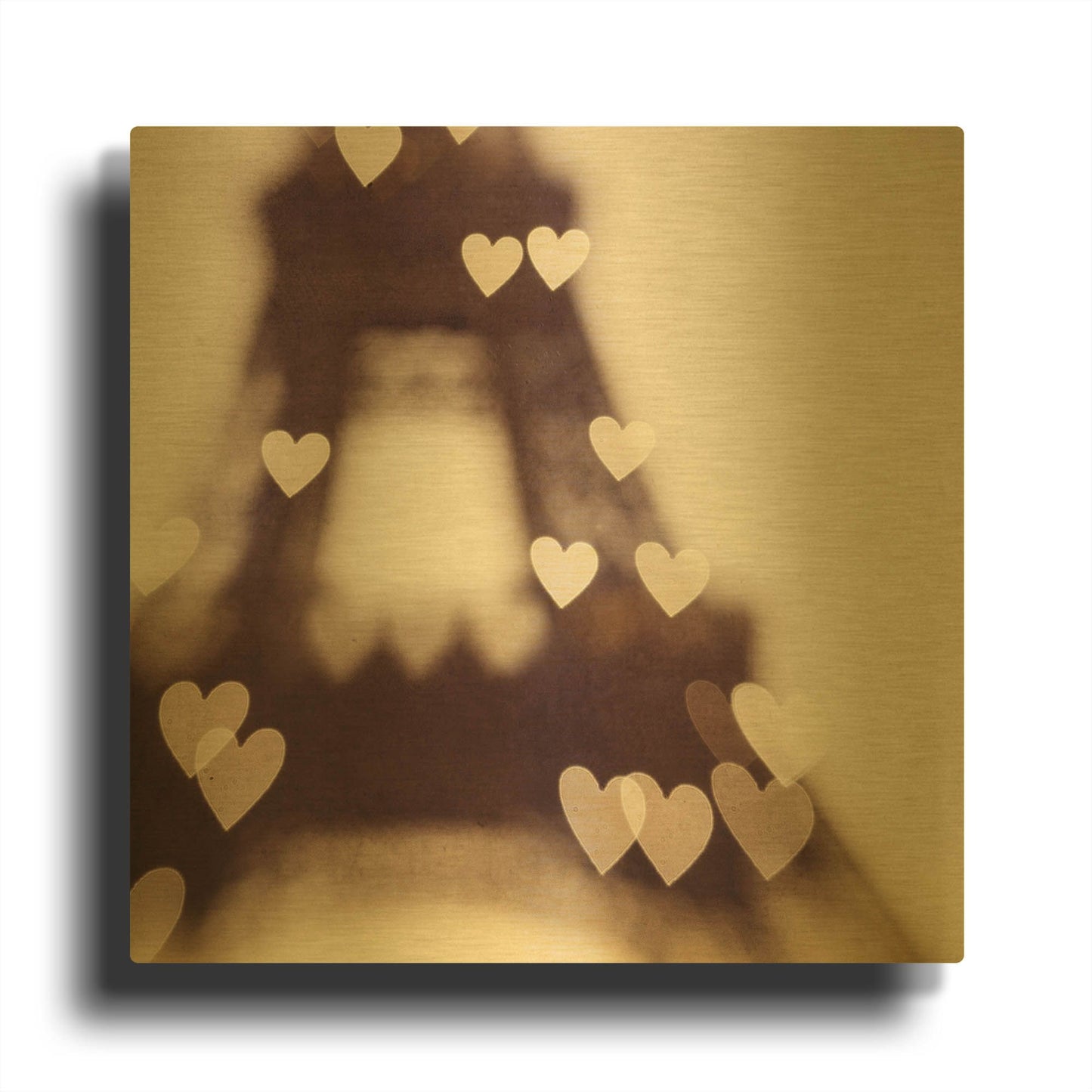 'S1242D - City of Love' By Irene Suchocki Gold Metal Wall Art