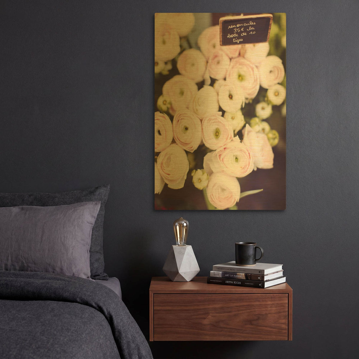 'S1279D - Flower Market' By Irene Suchocki Gold Metal Wall Art