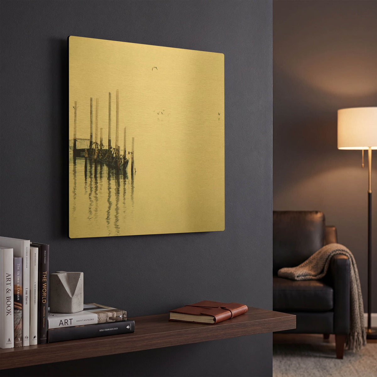 'S1281D - Still Waters' By Irene Suchocki Gold Metal Wall Art