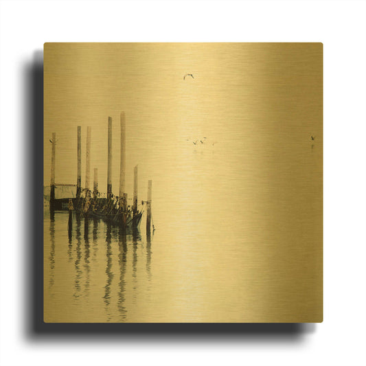 'S1281D - Still Waters' By Irene Suchocki Gold Metal Wall Art