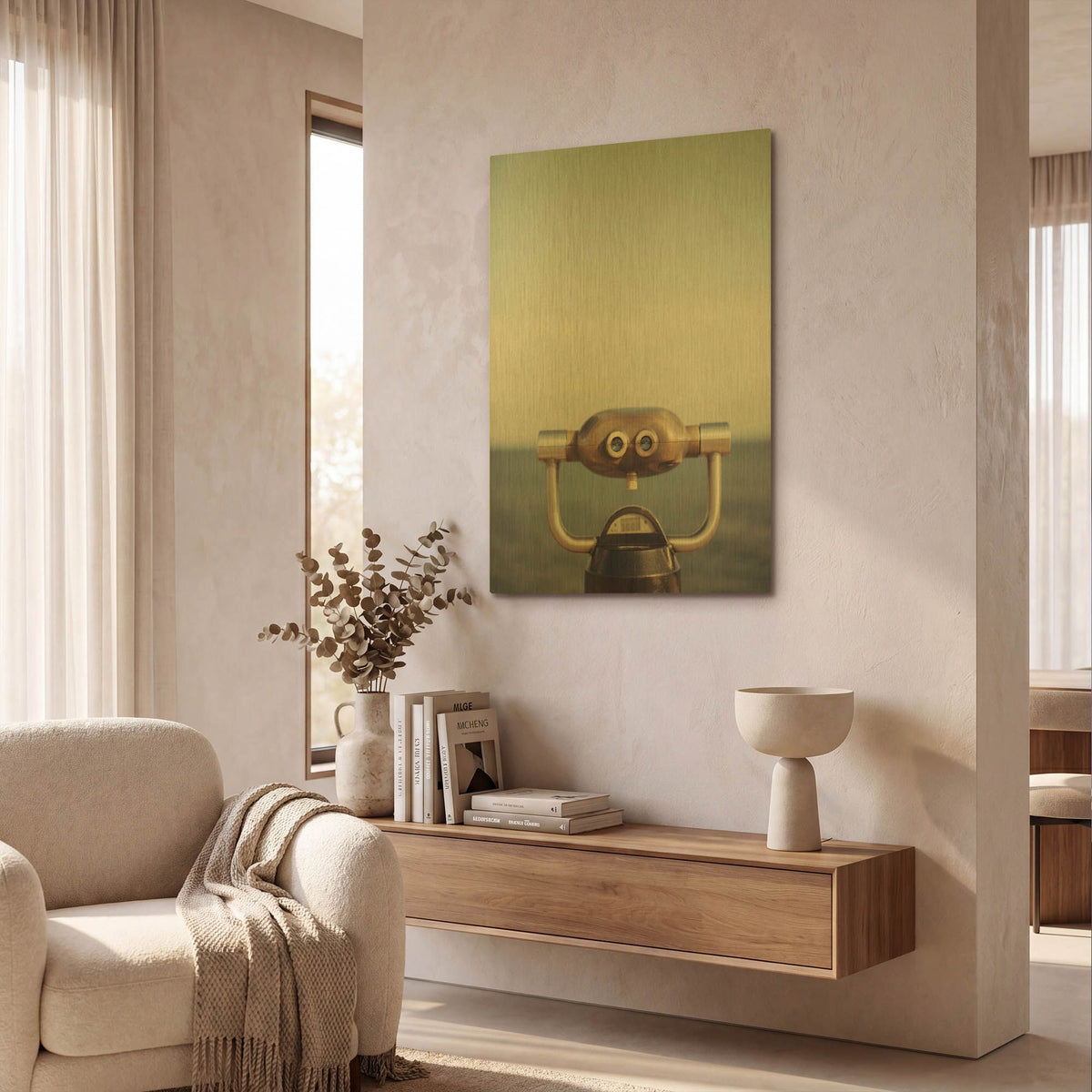 'S1304D - Lake View' By Irene Suchocki Gold Metal Wall Art