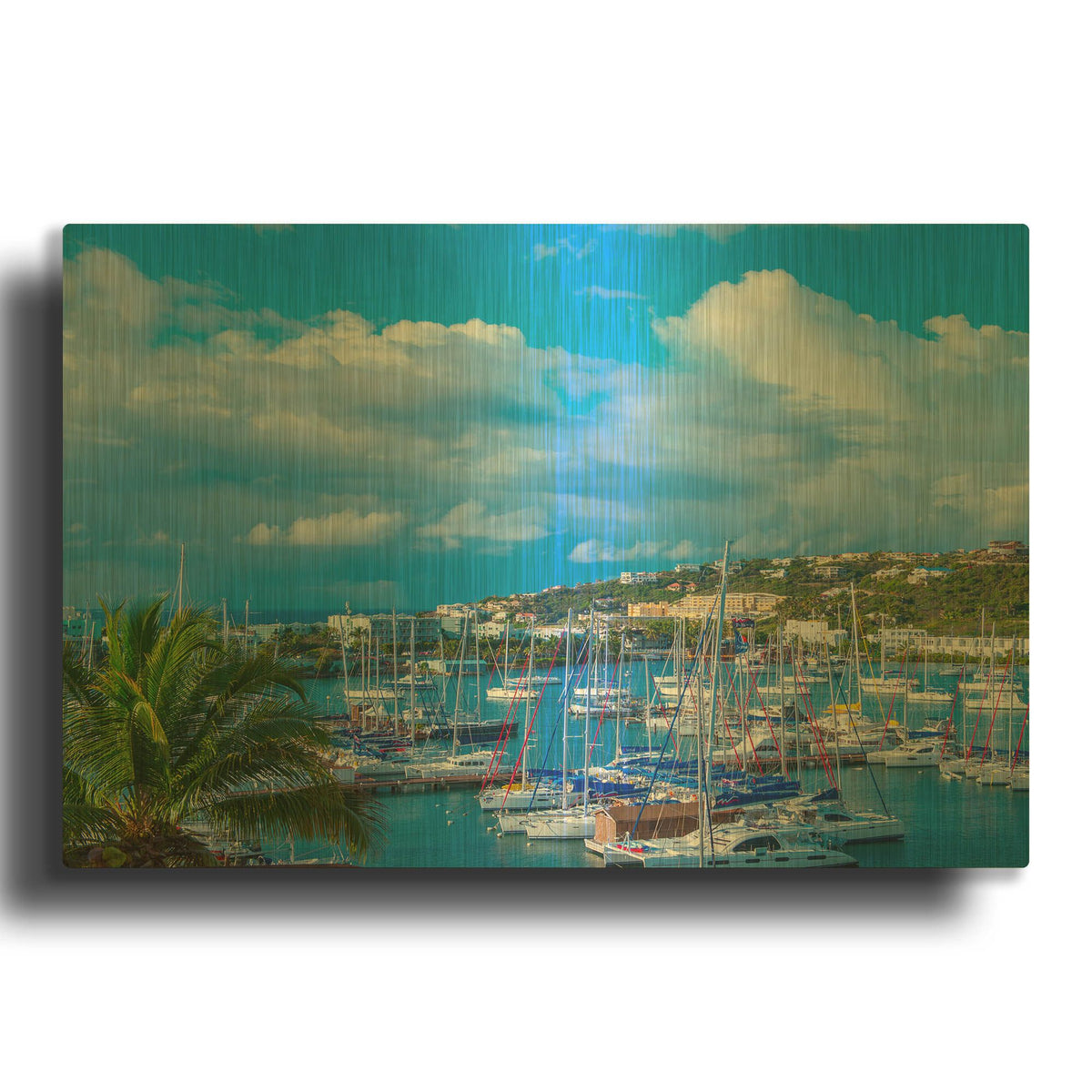 'Oyster Pond Bay, St. Maarten' By Jack Reed Gold Metal Wall Art