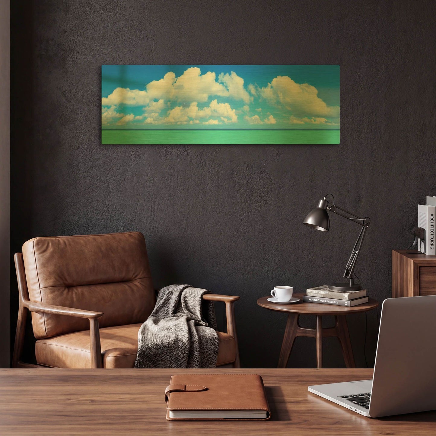 'White Aqua' By Jack Reed Gold Metal Wall Art
