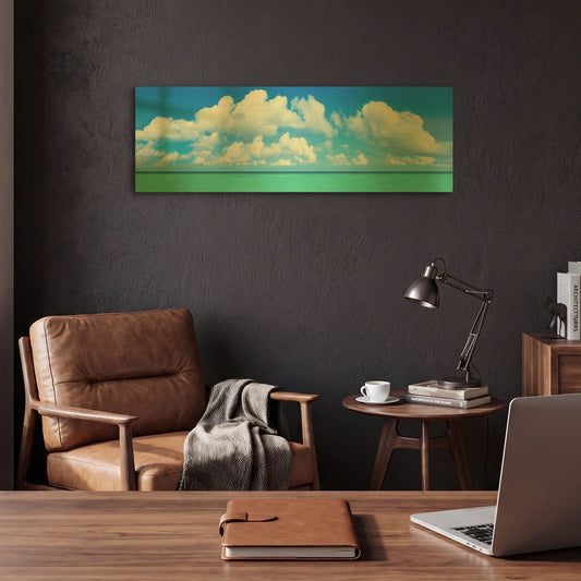 'White Aqua' By Jack Reed Gold Metal Wall Art