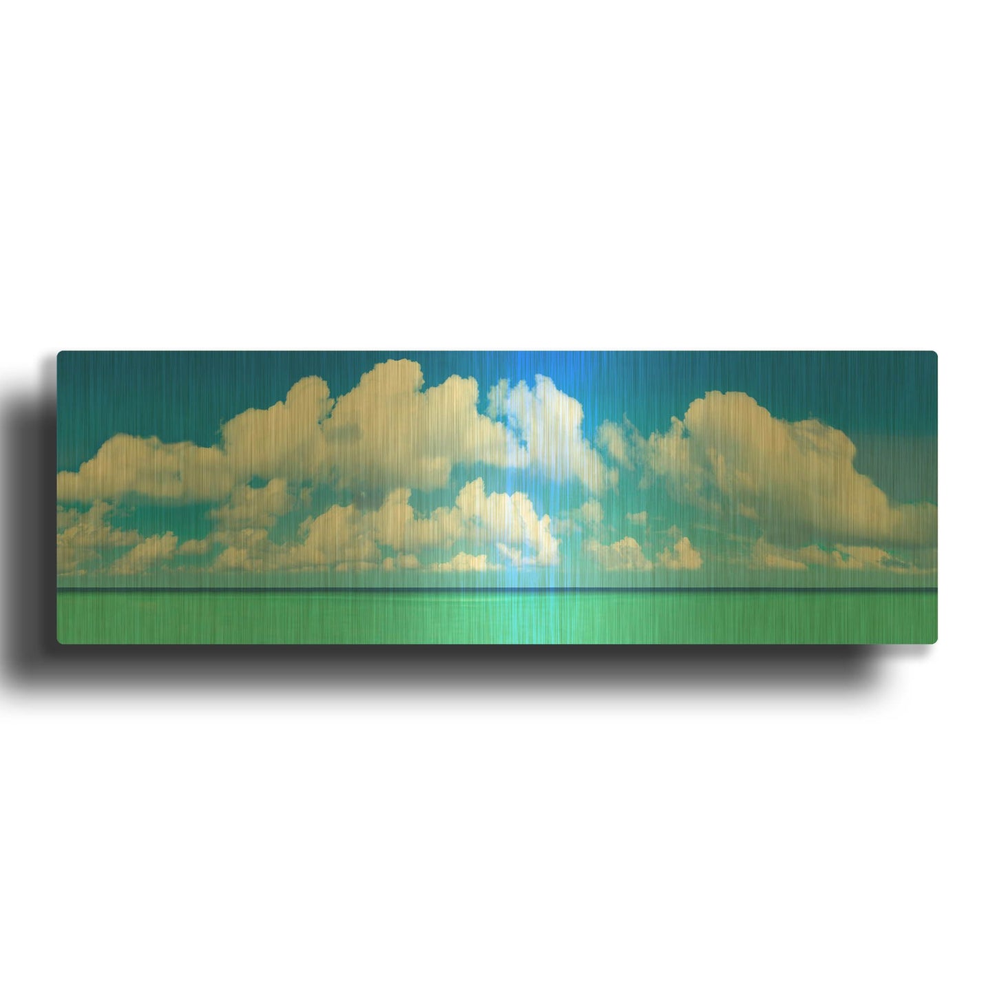 'White Aqua' By Jack Reed Gold Metal Wall Art