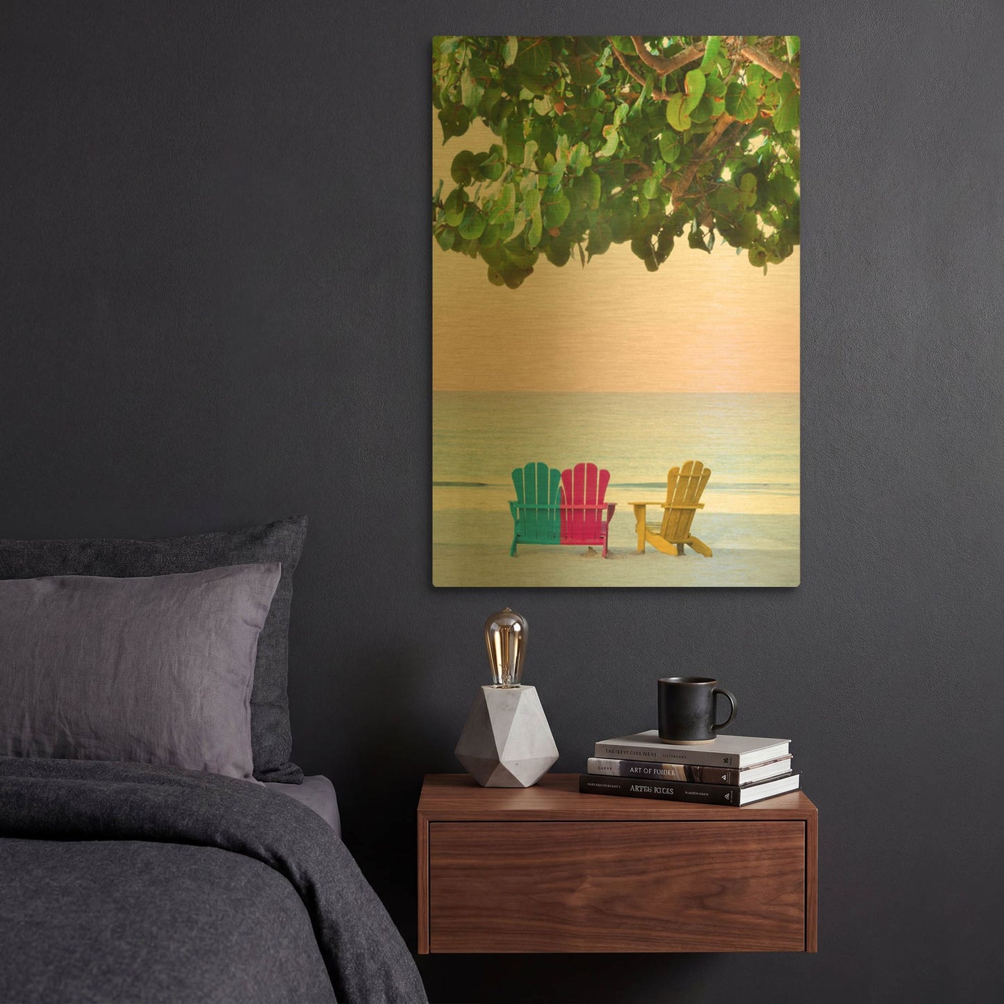 'Three Chairs' By Jack Reed Gold Metal Wall Art