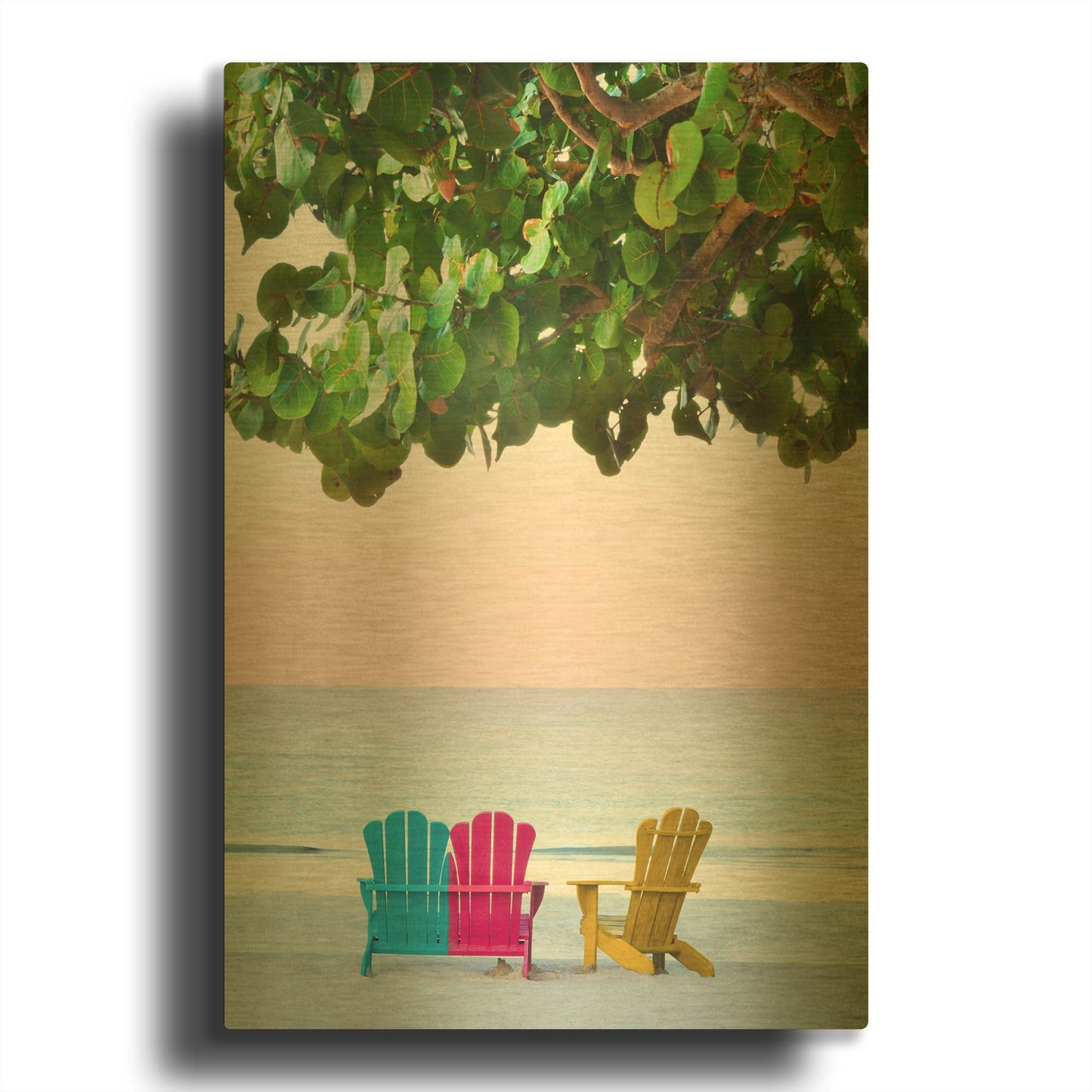 'Three Chairs' By Jack Reed Gold Metal Wall Art