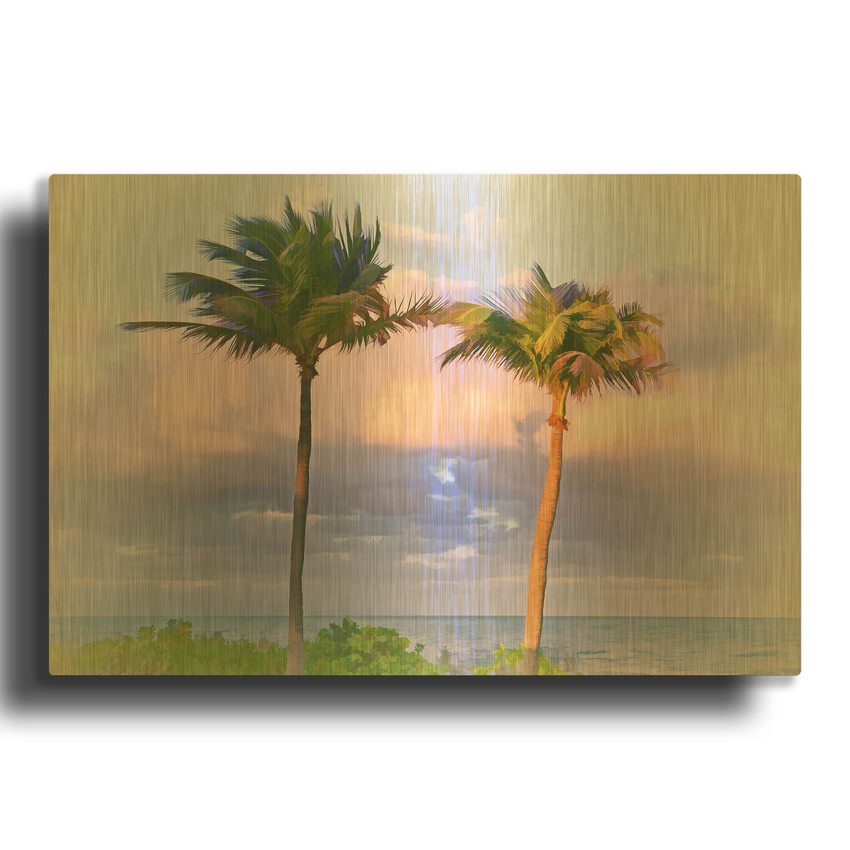 'Two Palms' By Jack Reed Gold Metal Wall Art