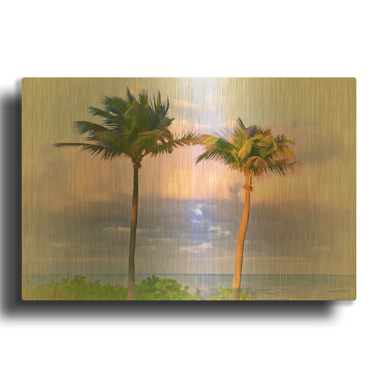 'Two Palms' By Jack Reed Gold Metal Wall Art
