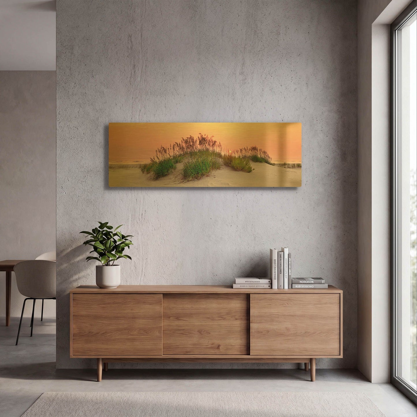 'Sea Oats Sun' By Jack Reed Gold Metal Wall Art