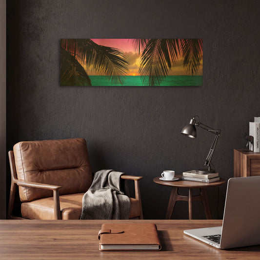 'Sun Palms' By Jack Reed Gold Metal Wall Art