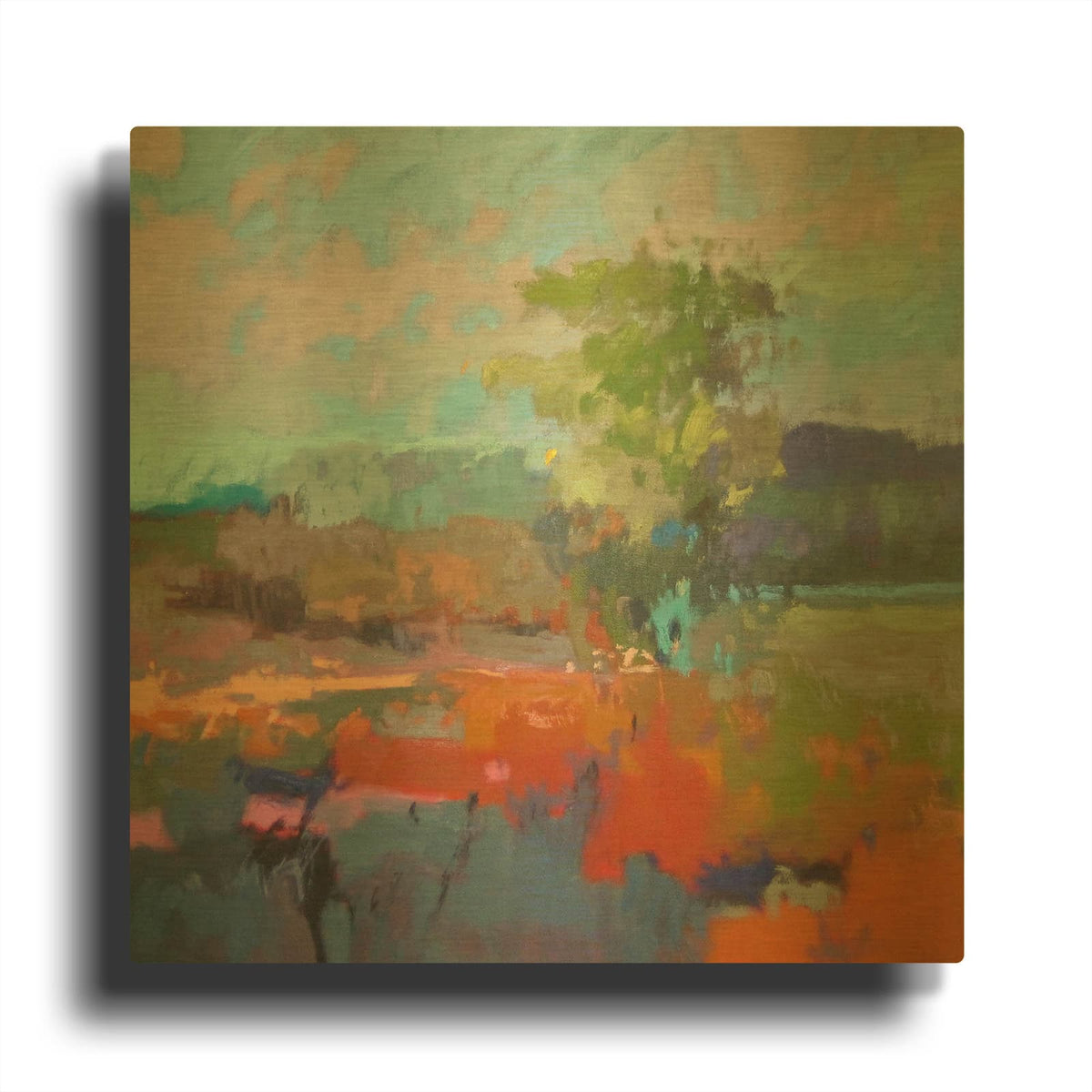 'Colorfield XII' By Jane Schmidt Gold Metal Wall Art