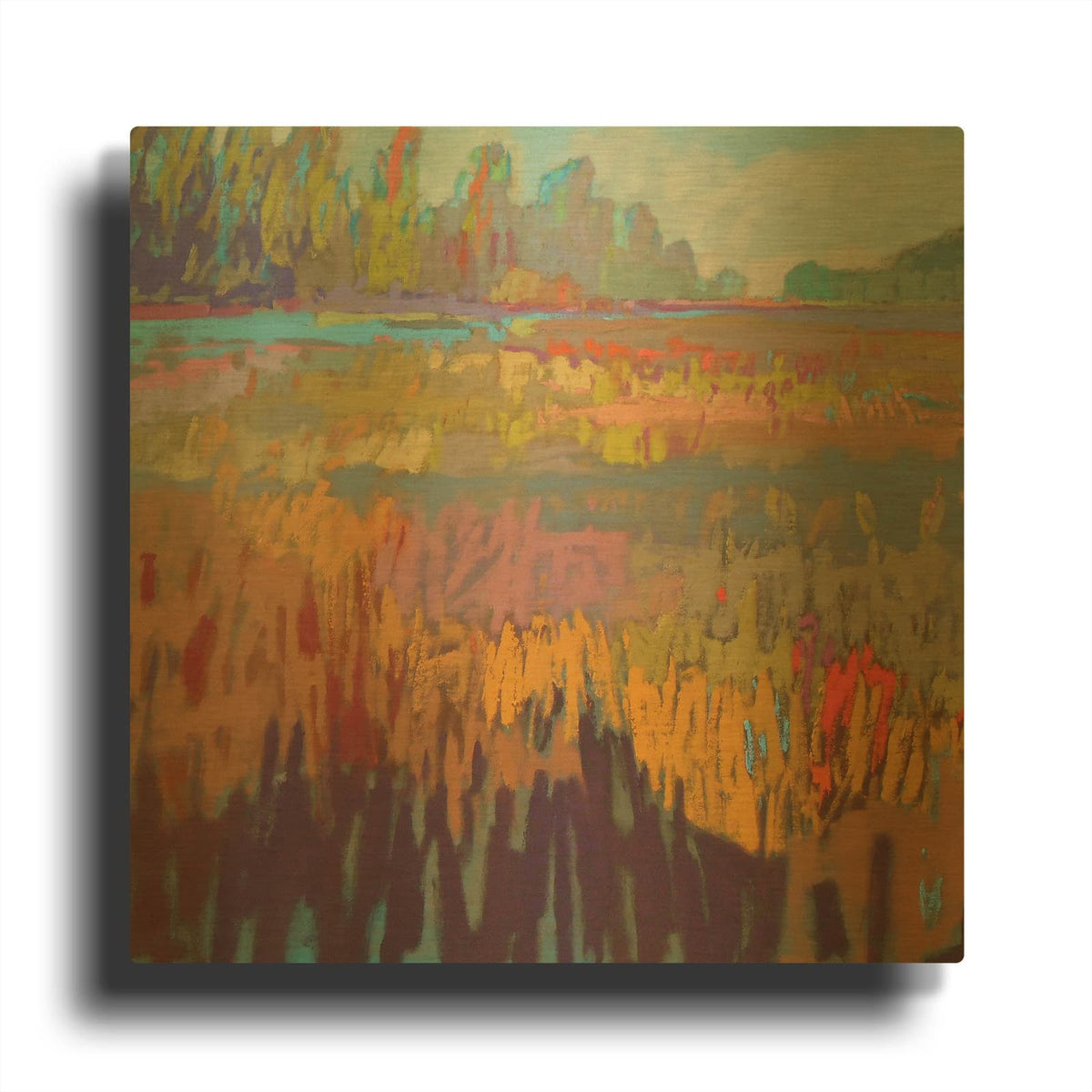 'Colorfield XXII' By Jane Schmidt Gold Metal Wall Art