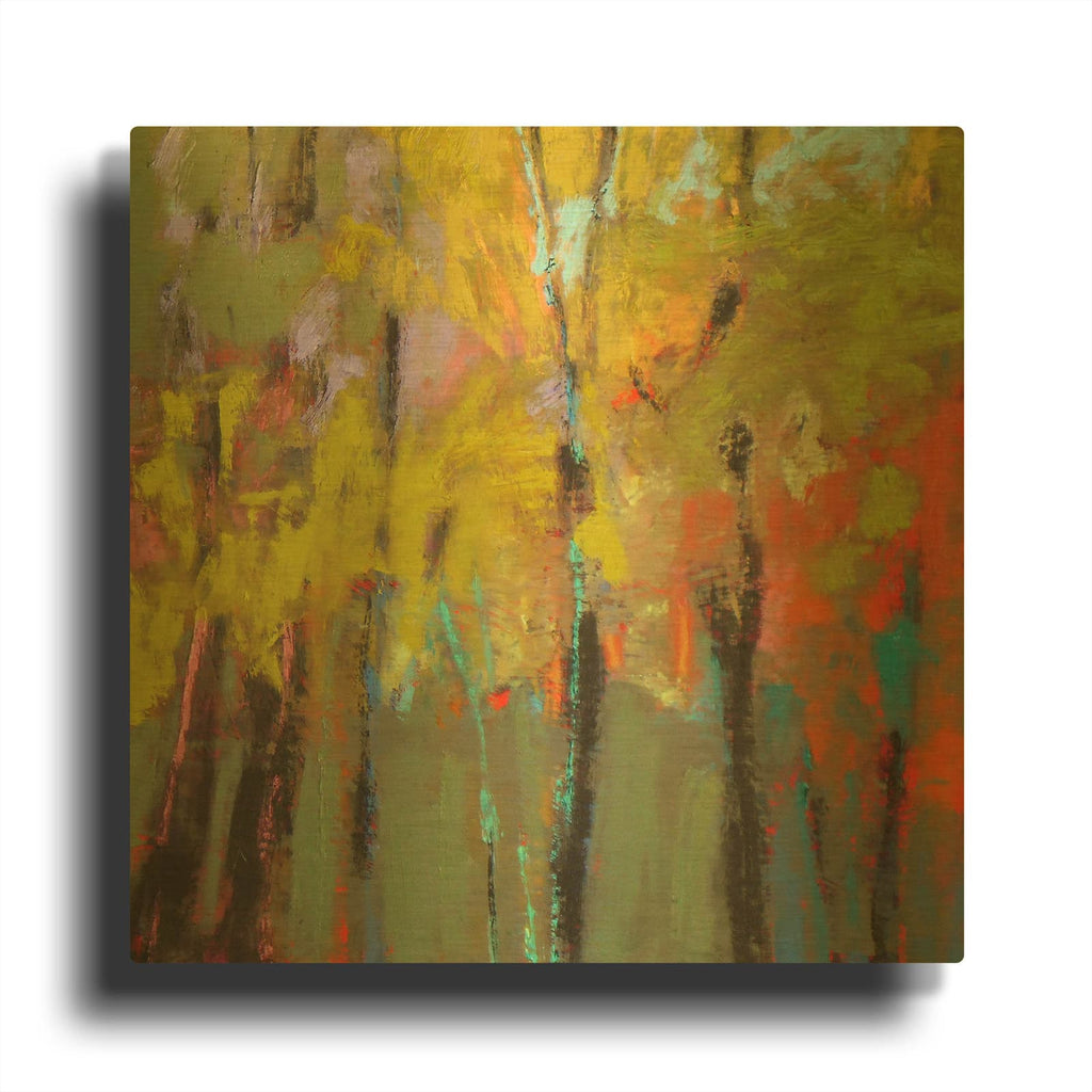 'Trees Three' By Jane Schmidt Gold Metal Wall Art