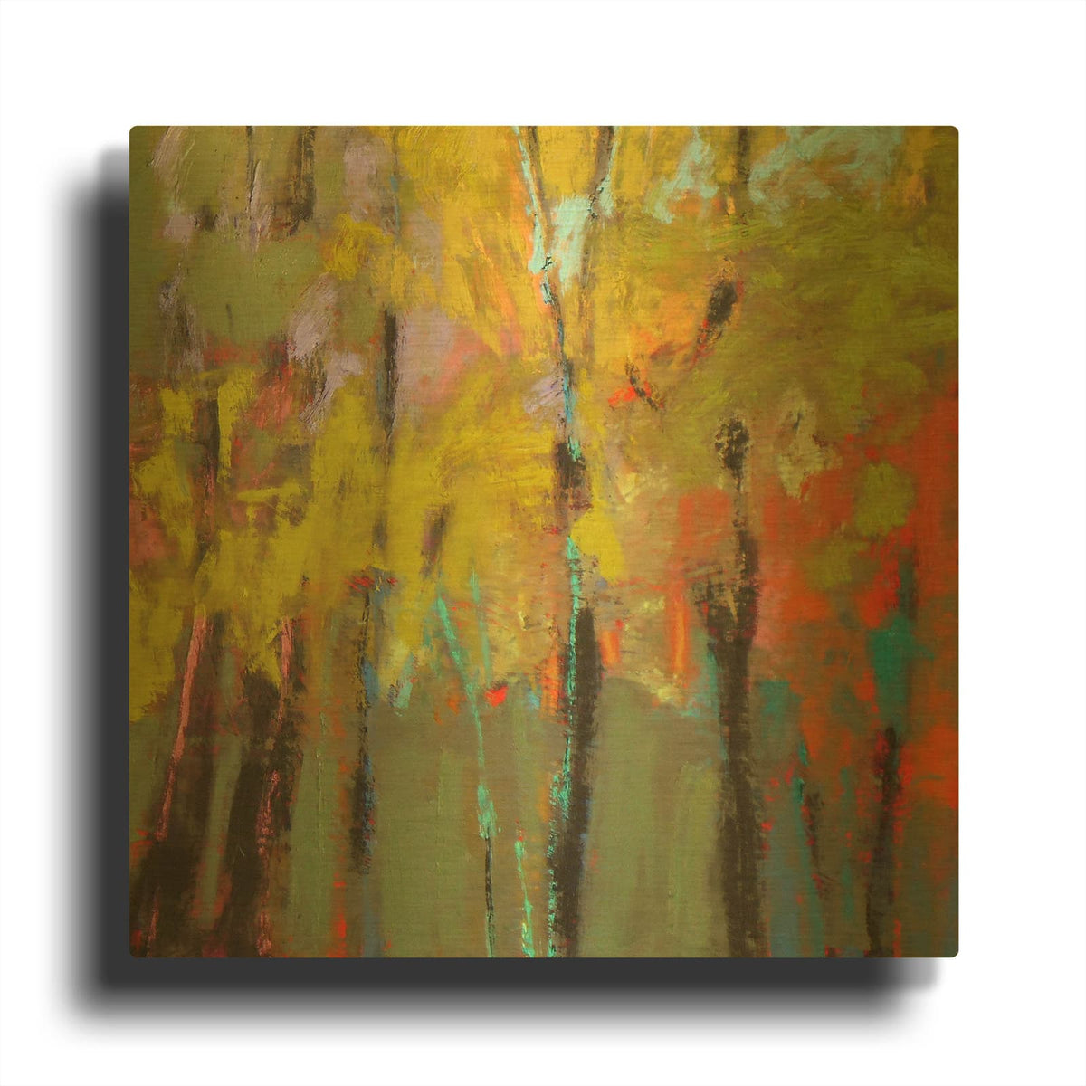'Trees Three' By Jane Schmidt Gold Metal Wall Art