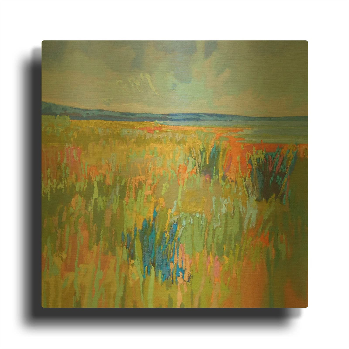 'Lake Shore II' By Jane Schmidt Gold Metal Wall Art
