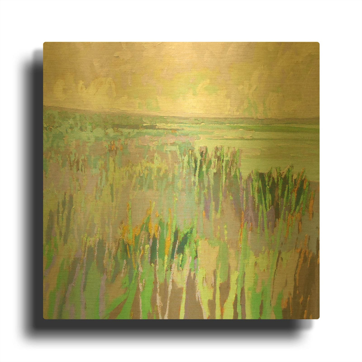 'Lake Shore III' By Jane Schmidt Gold Metal Wall Art