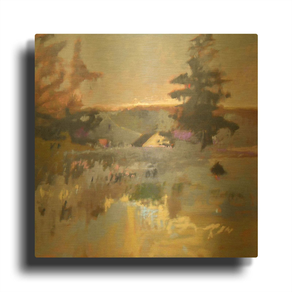 'Pastoral IX' By Jane Schmidt Gold Metal Wall Art