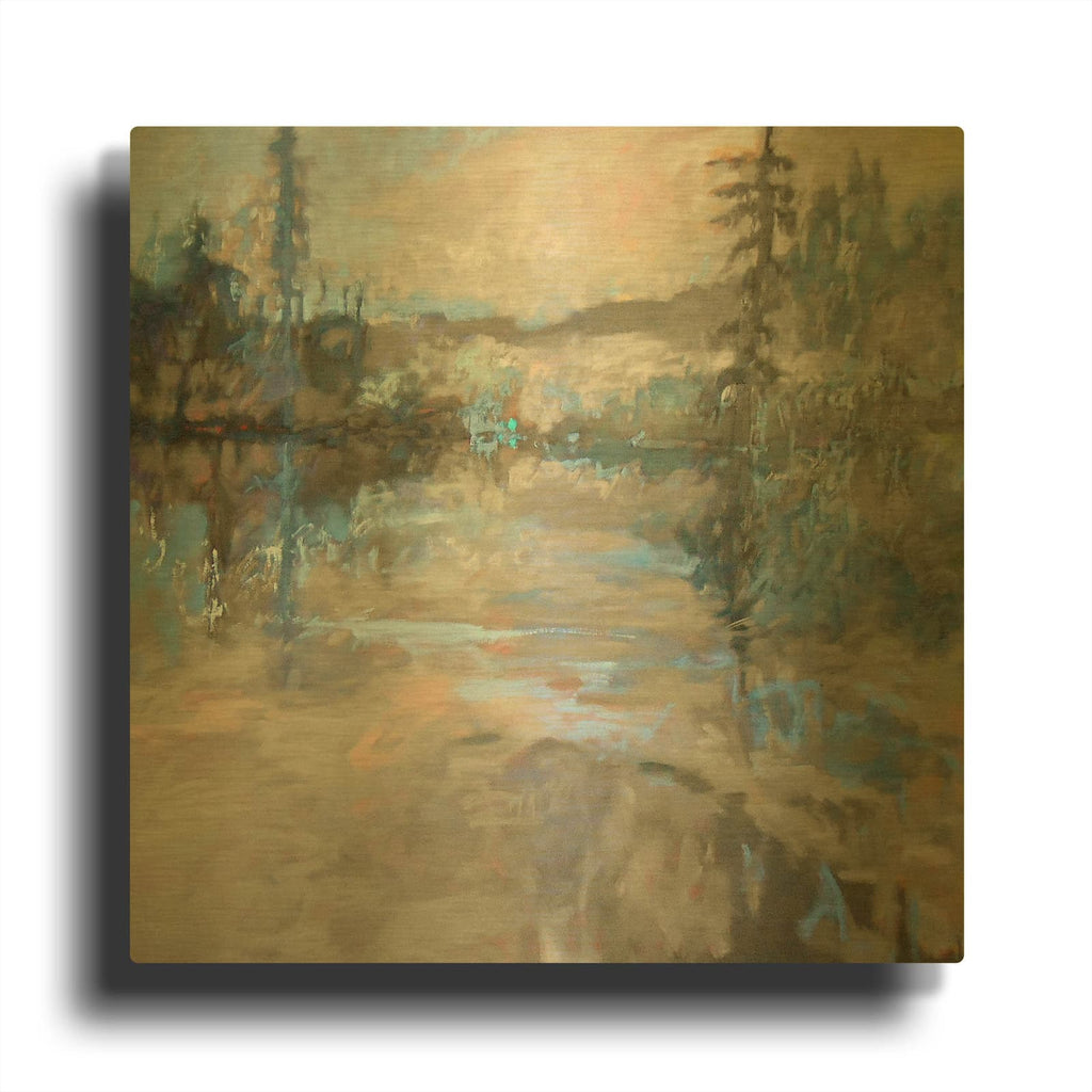 'River' By Jane Schmidt Gold Metal Wall Art