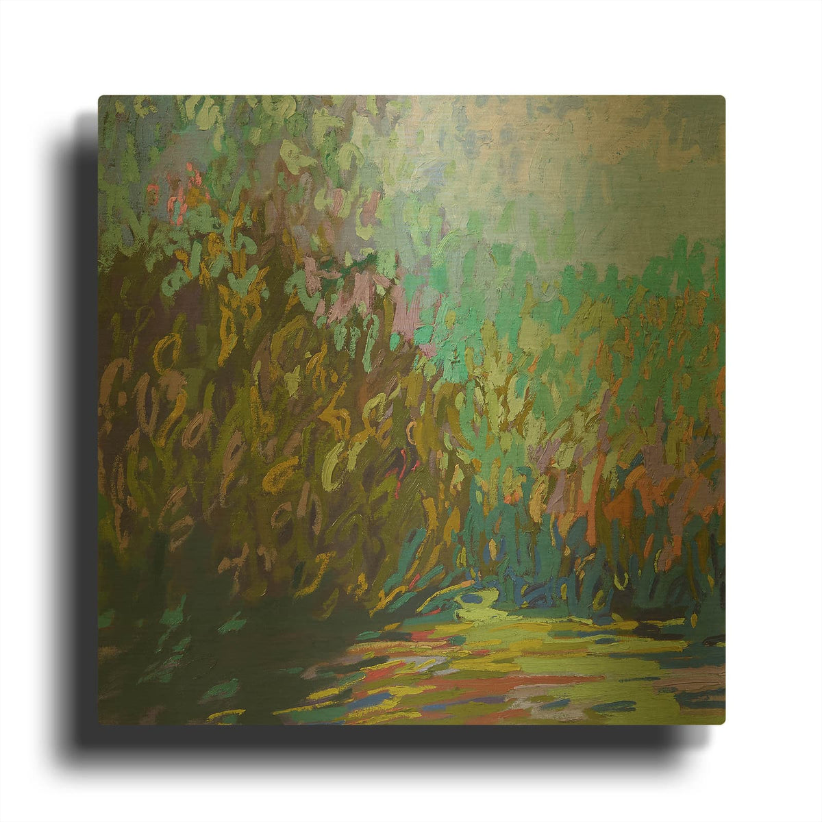 'Colorfield #60' By Jane Schmidt Gold Metal Wall Art