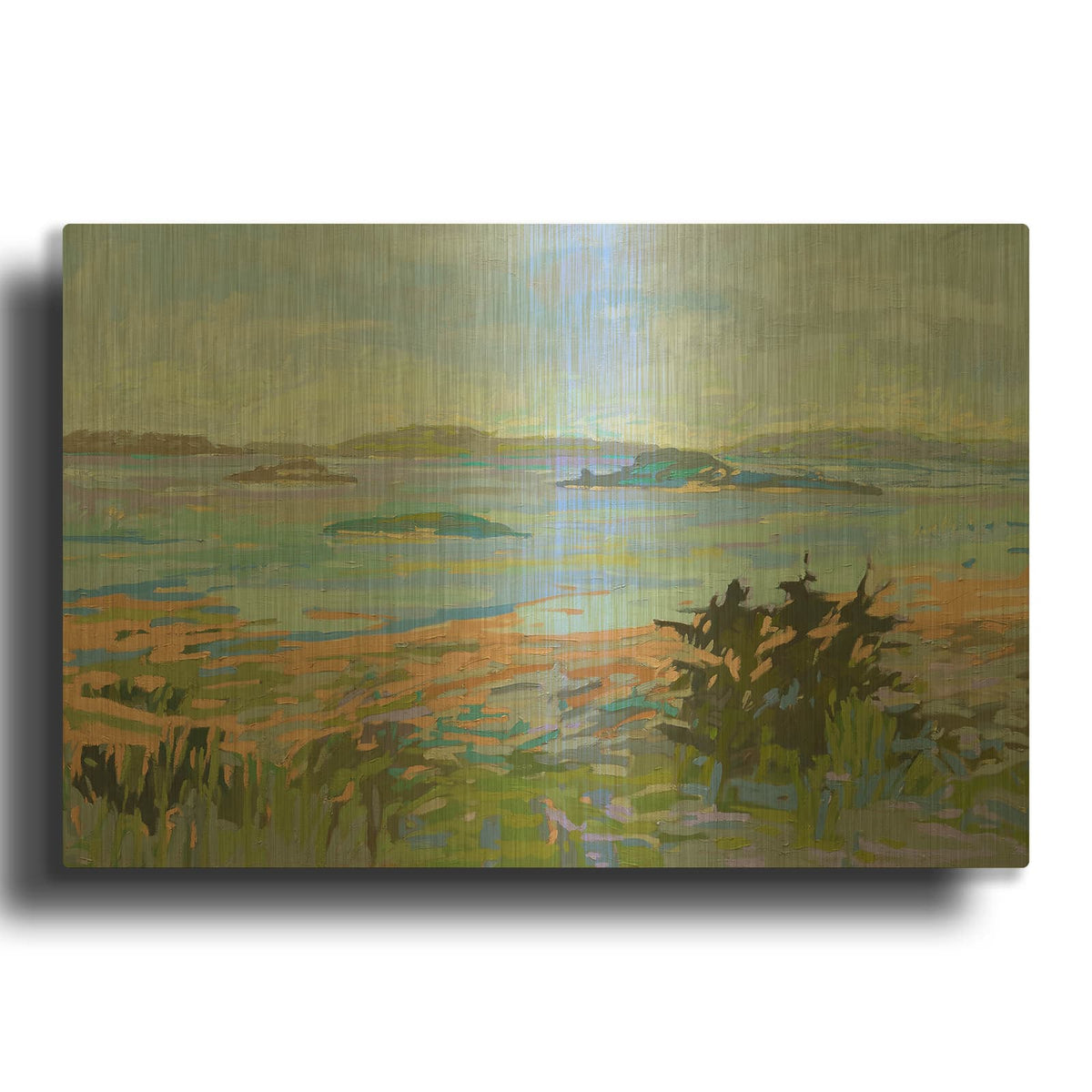 'Islands Off the Mainland' By Jane Schmidt Gold Metal Wall Art