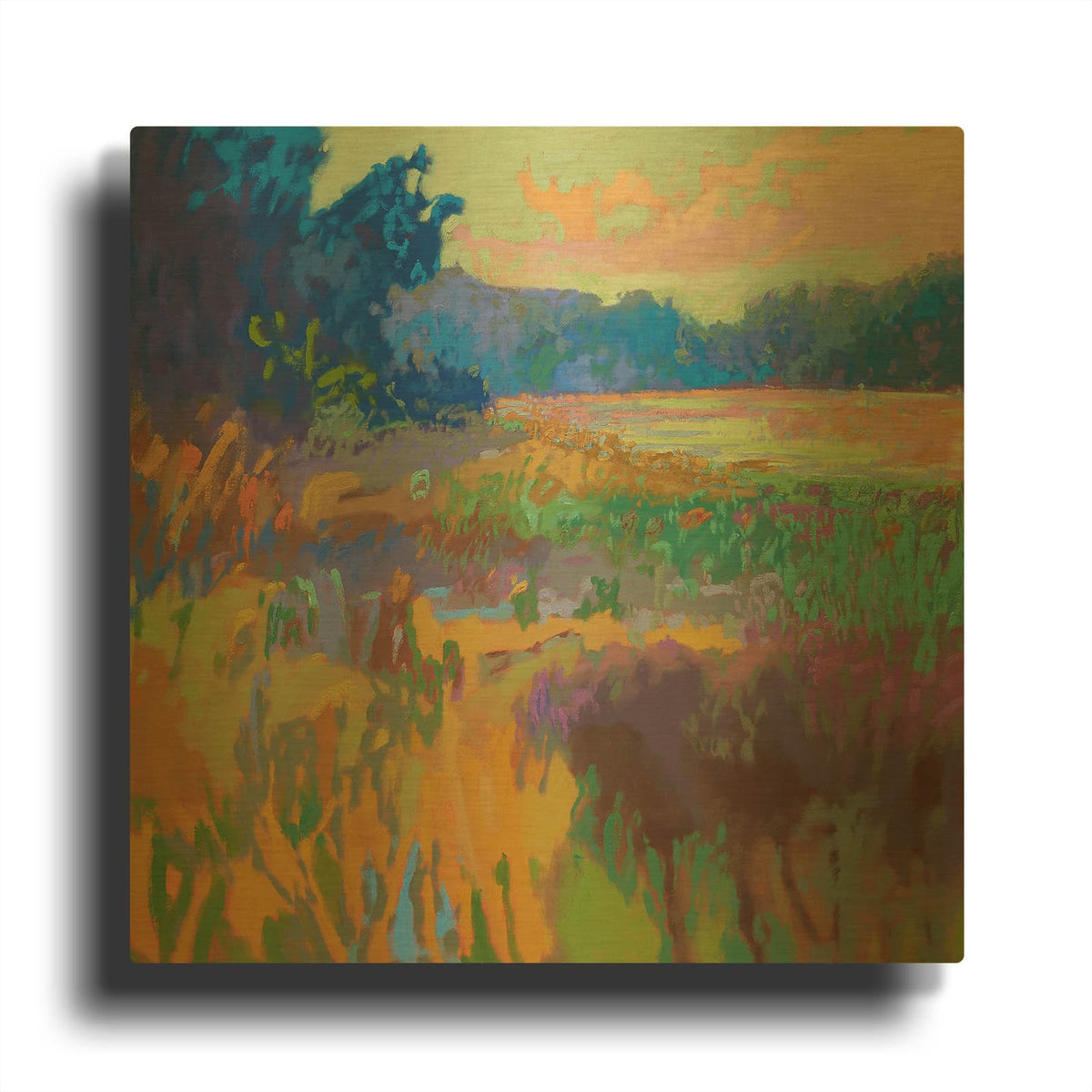 'Pastoral XV' By Jane Schmidt Gold Metal Wall Art