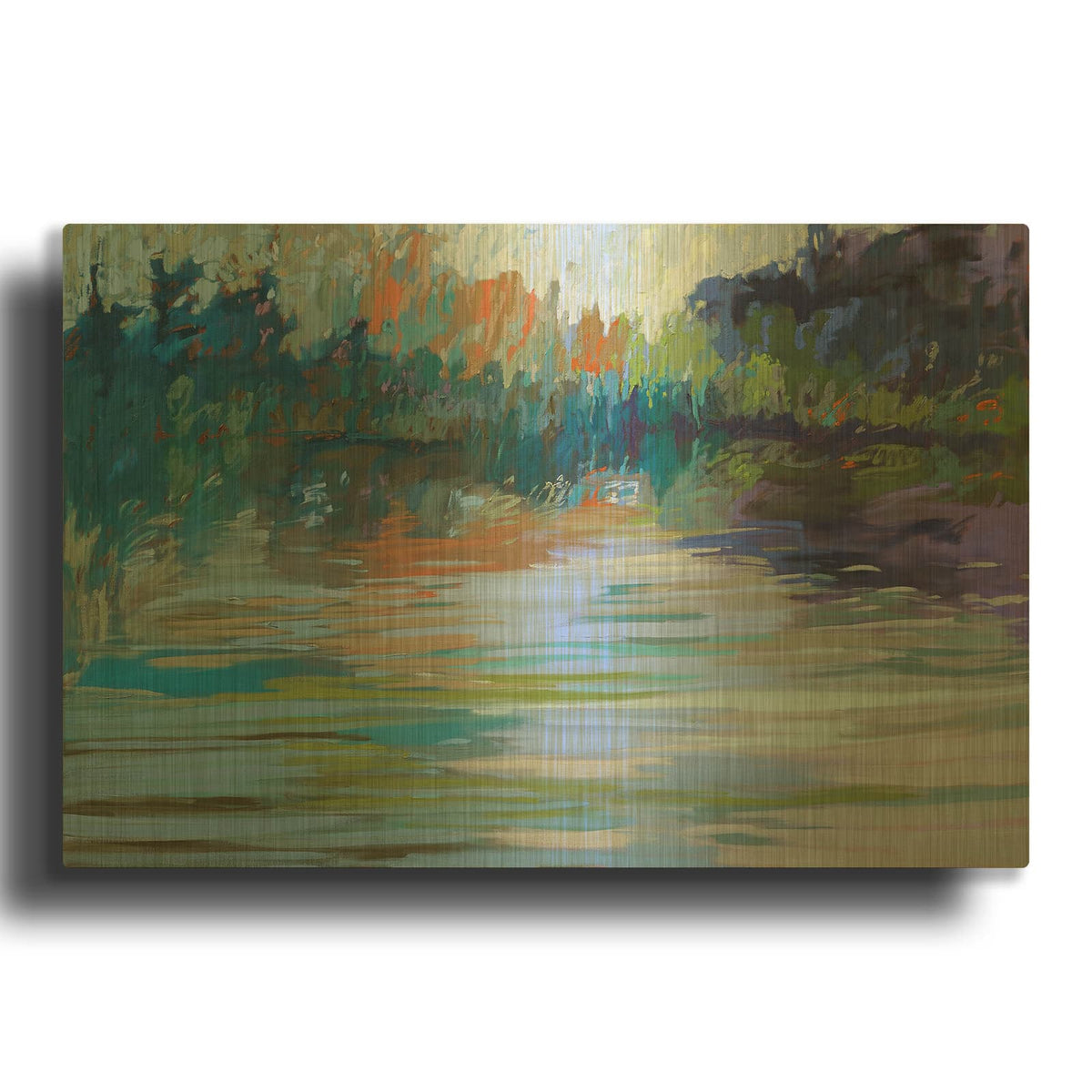 'Waterways VI' By Jane Schmidt Gold Metal Wall Art