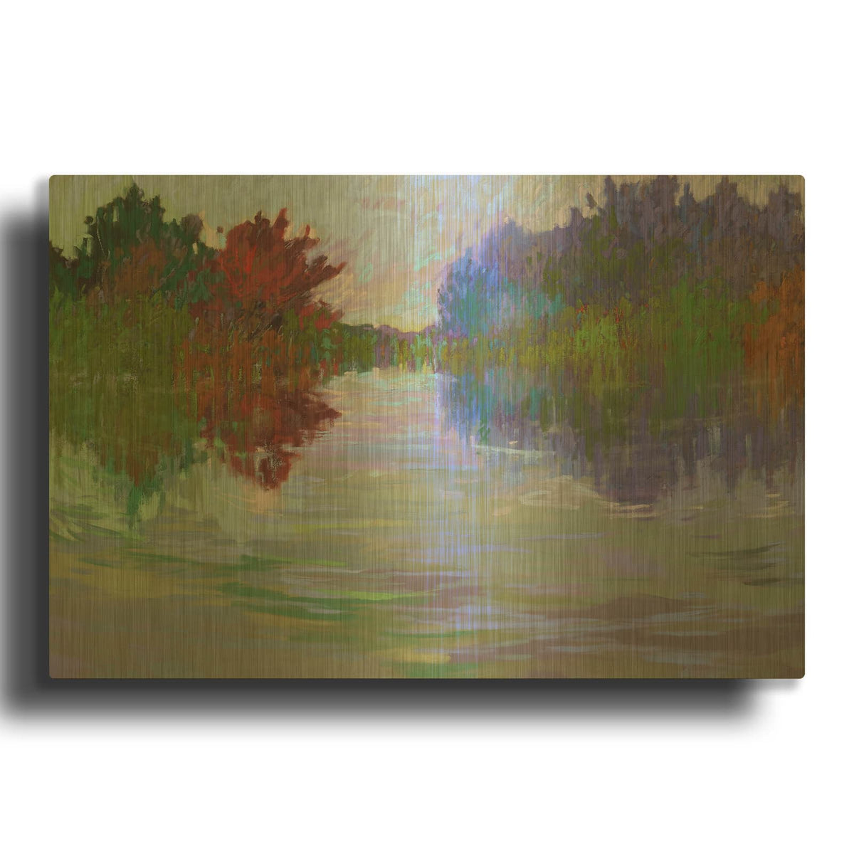 'Waterways VII' By Jane Schmidt Gold Metal Wall Art