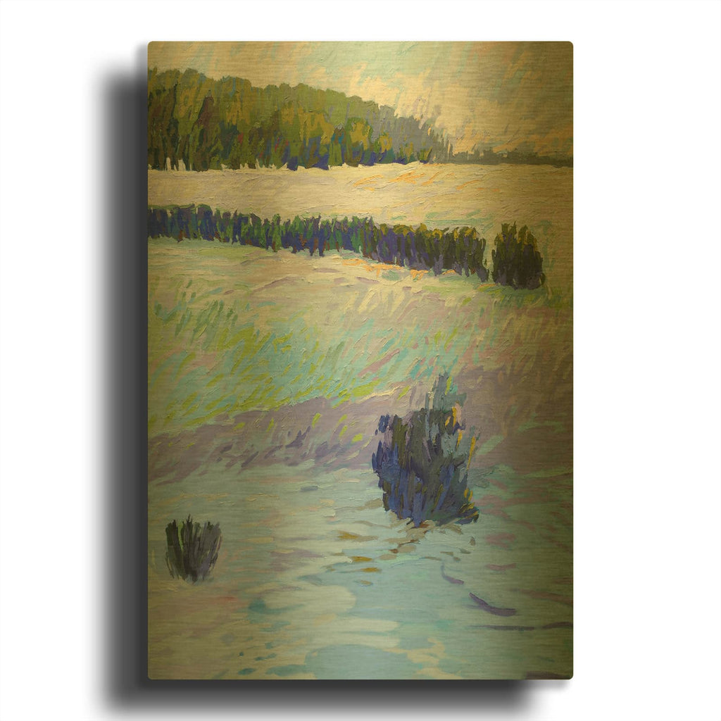 'When It Snows' By Jane Schmidt Gold Metal Wall Art