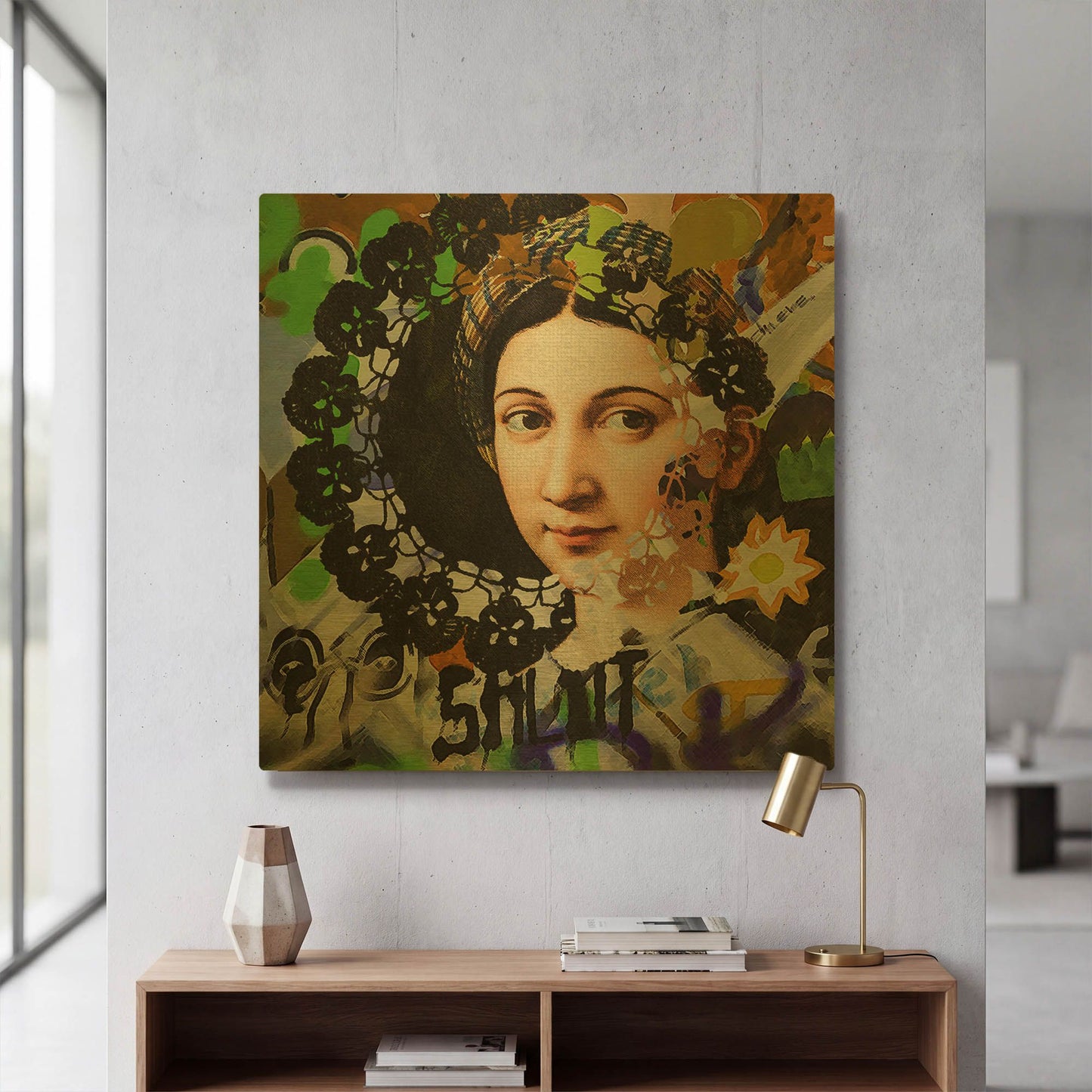 'Classic Graffiti 3' By Karen Smith Gold Metal Wall Art