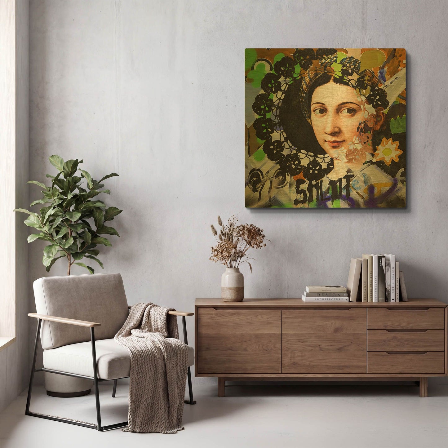 'Classic Graffiti 3' By Karen Smith Gold Metal Wall Art