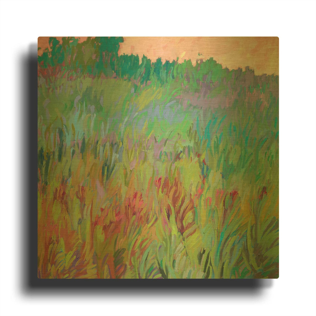 'Spring Greens' By Jane Schmidt Gold Metal Wall Art