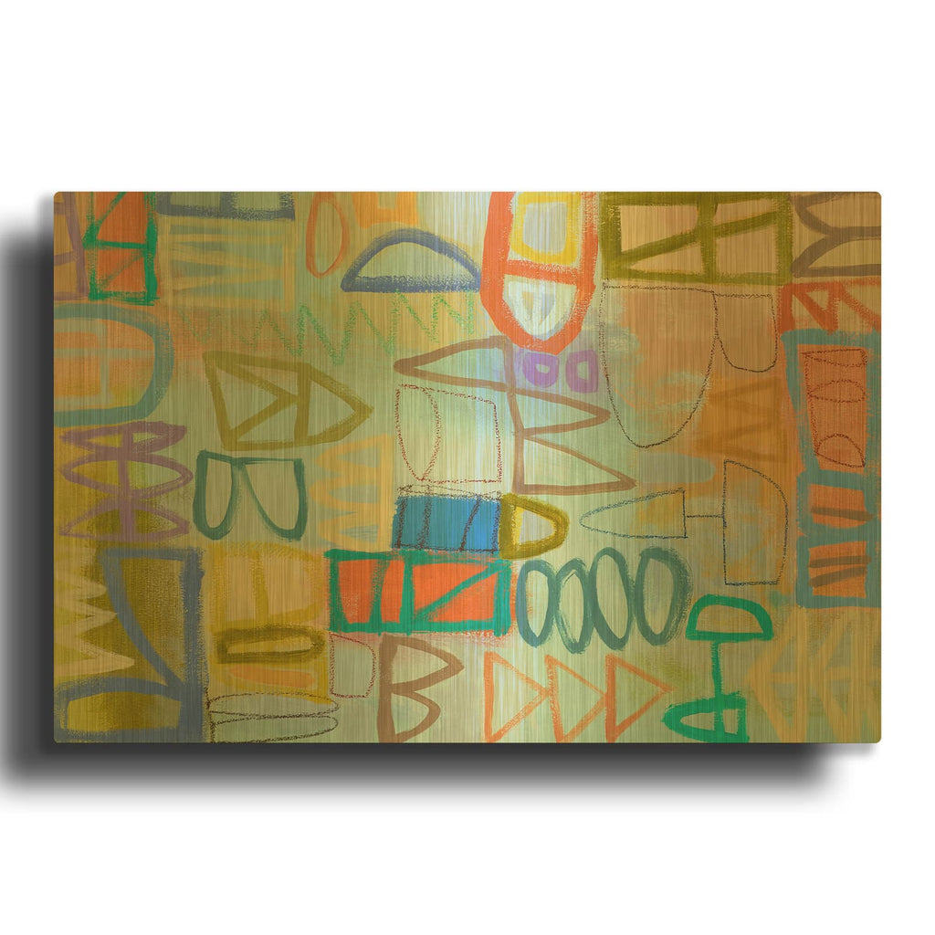 'Duet Series I' By Janet Richardson-Baughman Gold Metal Wall Art