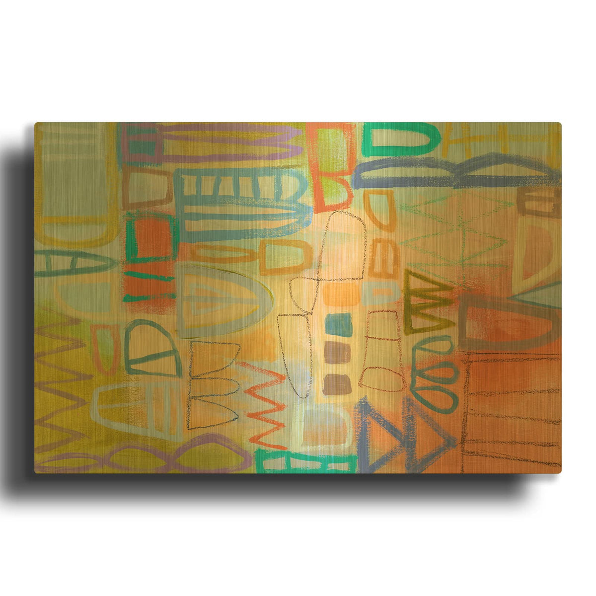 'Duet Series II' By Janet Richardson-Baughman Gold Metal Wall Art
