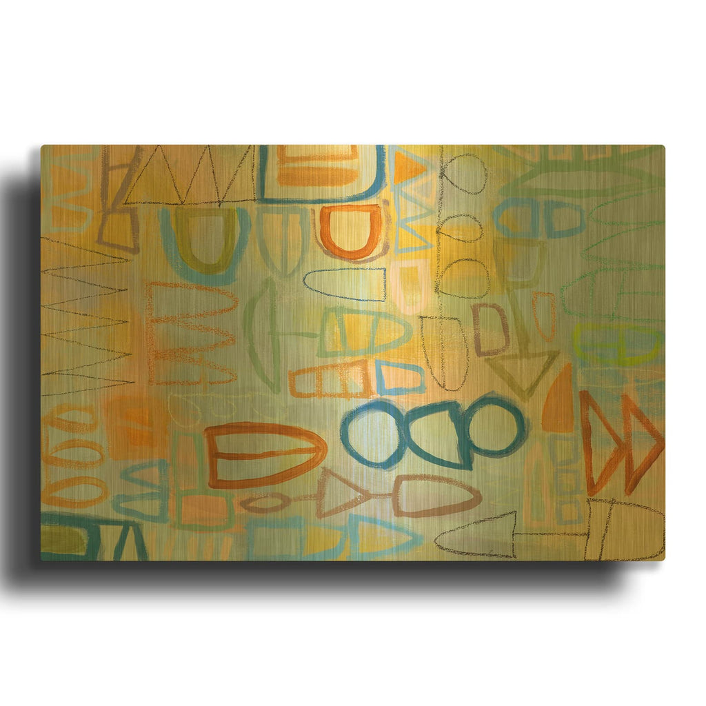 'Duet Series III' By Janet Richardson-Baughman Gold Metal Wall Art