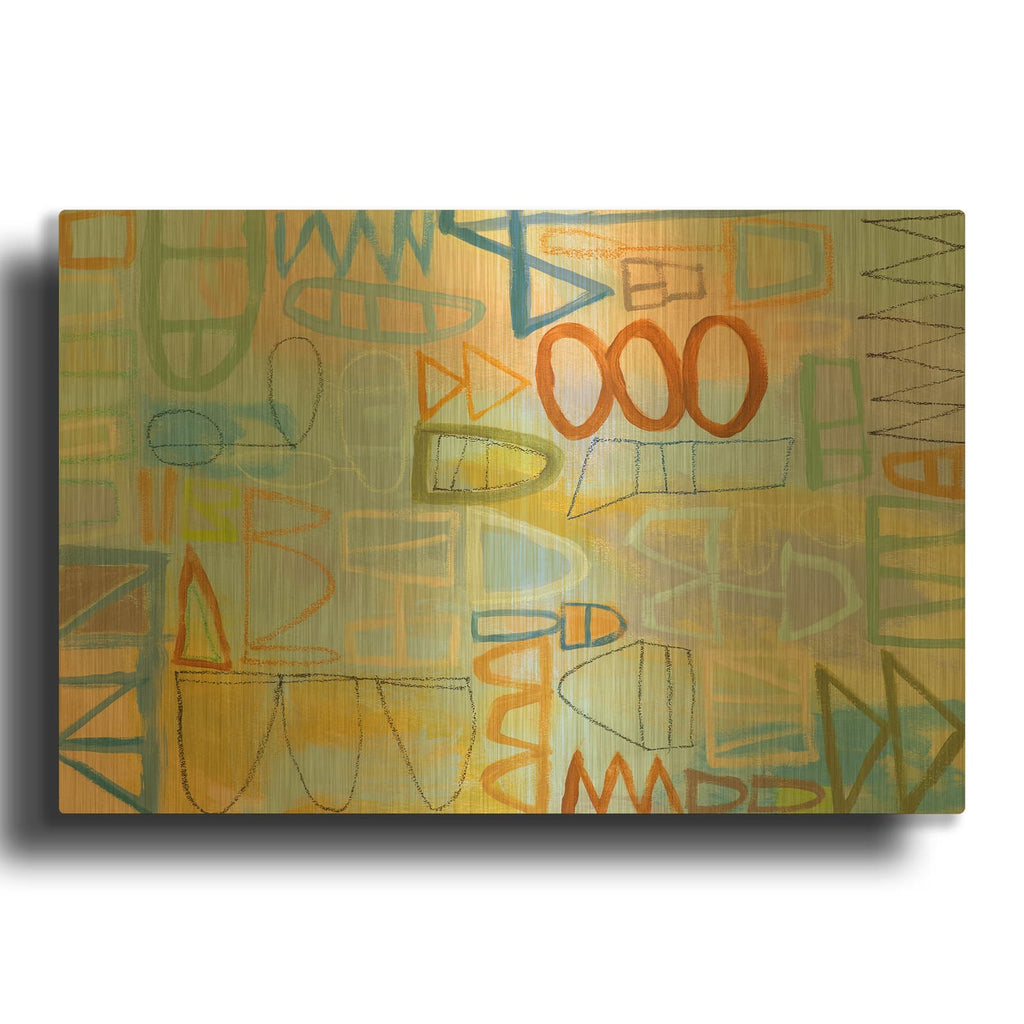 'Duet Series IV' By Janet Richardson-Baughman Gold Metal Wall Art