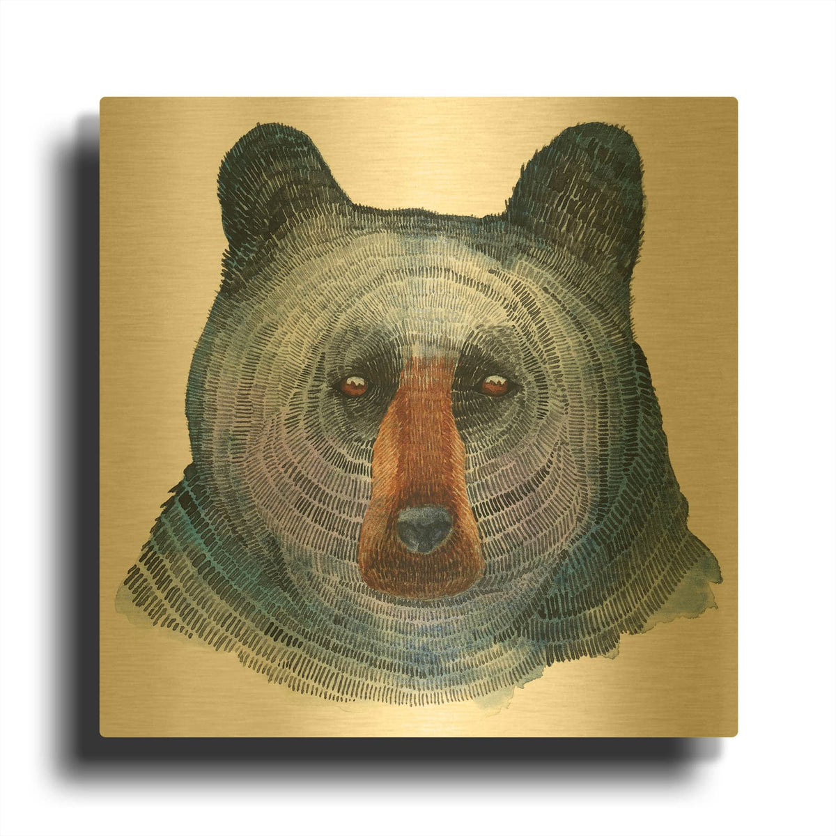 'Black Bear' By Jeannine Saylor Gold Metal Wall Art