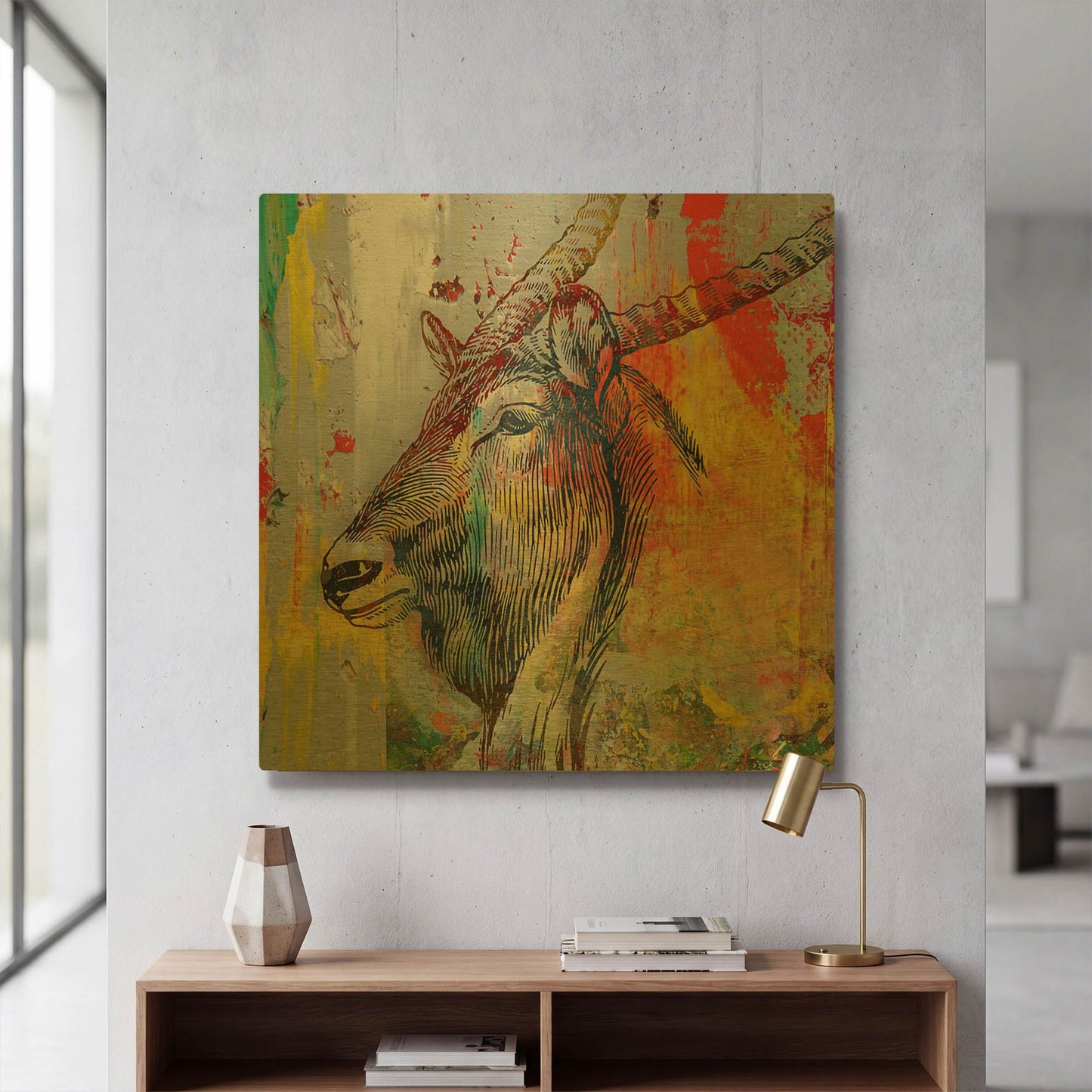 'Arty Beast 1' By Karen Smith Gold Metal Wall Art