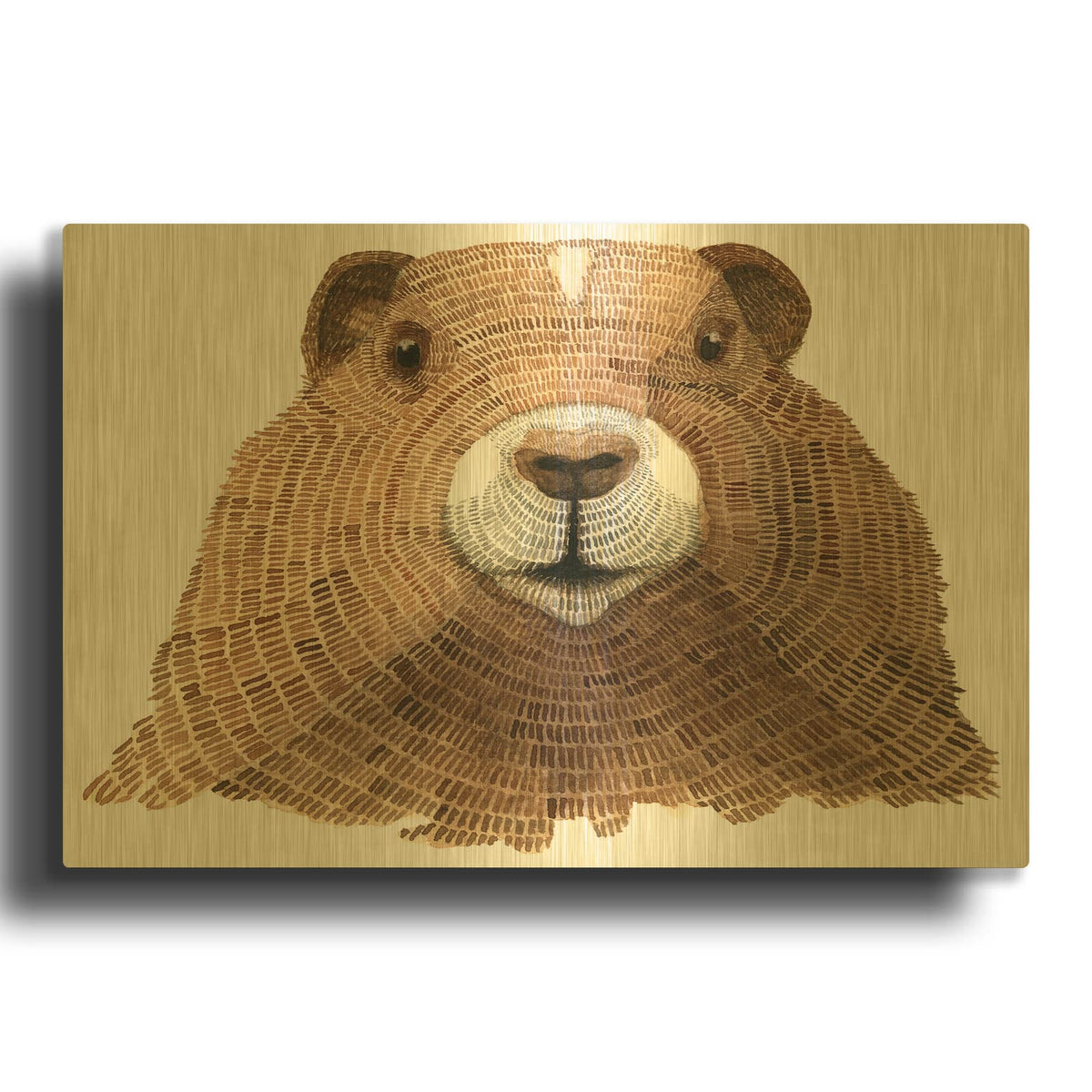 'Marmot' By Jeannine Saylor Gold Metal Wall Art