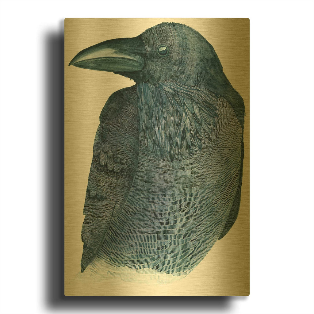 'Raven' By Jeannine Saylor Gold Metal Wall Art
