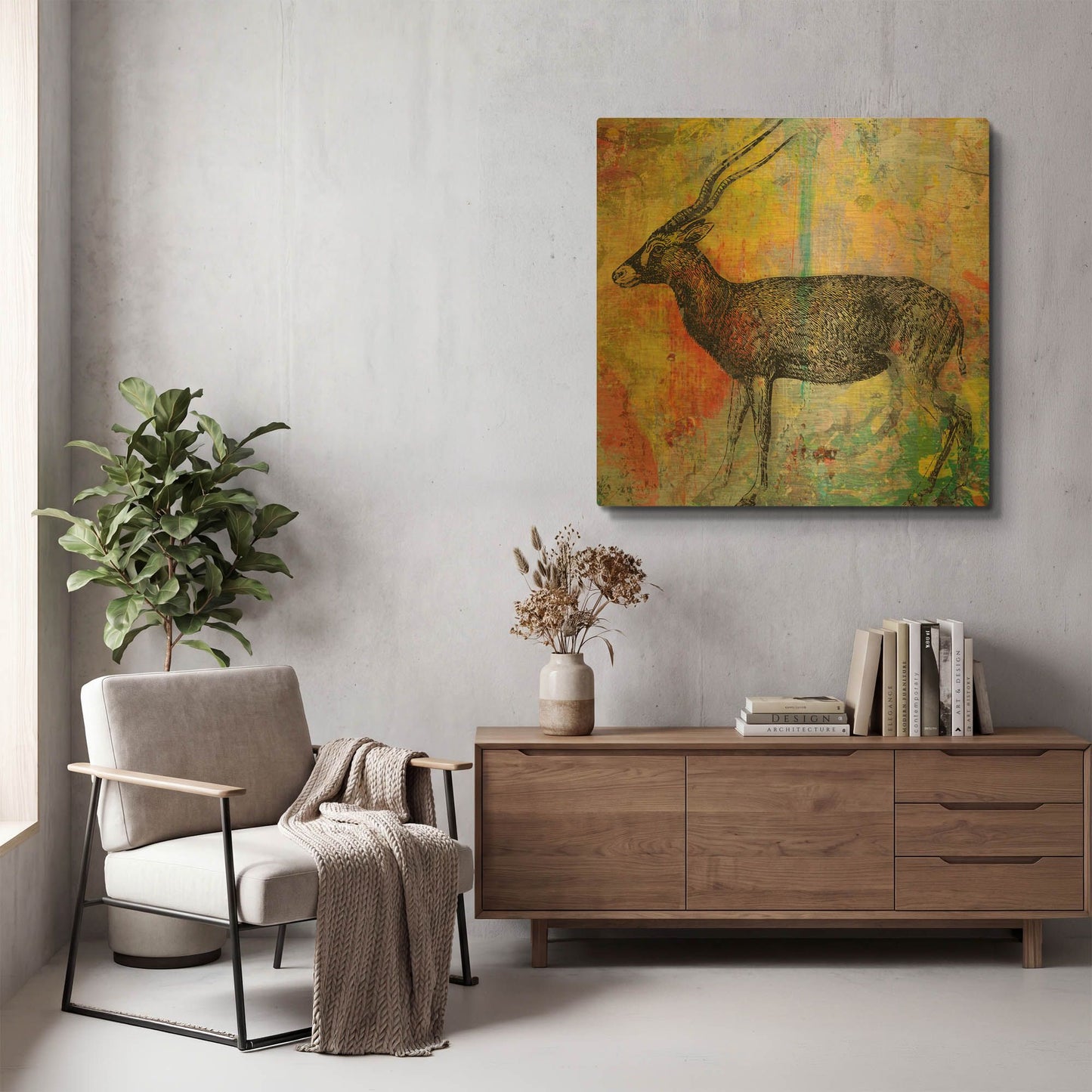 'Arty Beast 2' By Karen Smith Gold Metal Wall Art