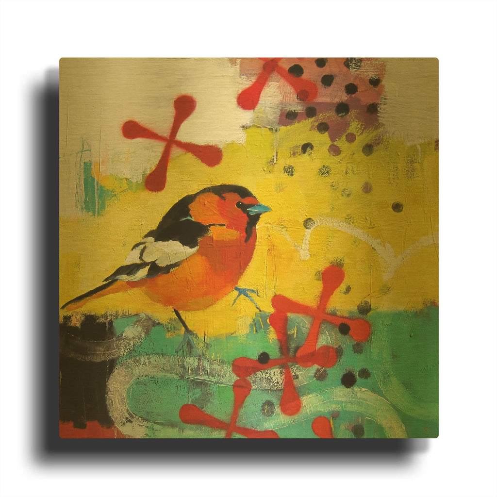 'Moon Wading' By Jennifer Rasmusson Gold Metal Wall Art