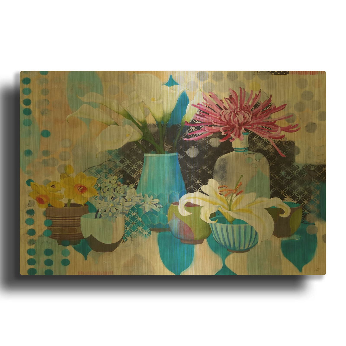 'Collection of Blue' By Jennifer Rasmusson Gold Metal Wall Art