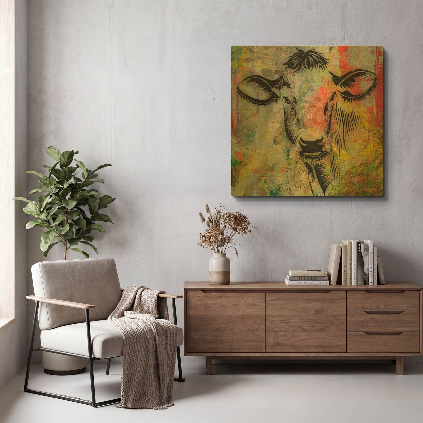 'Arty Beast 3' By Karen Smith Gold Metal Wall Art
