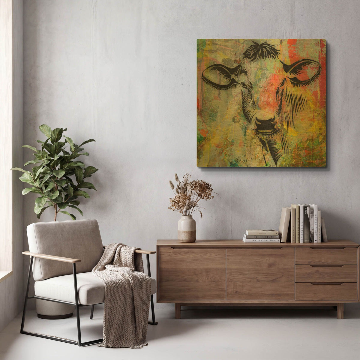 'Arty Beast 3' By Karen Smith Gold Metal Wall Art